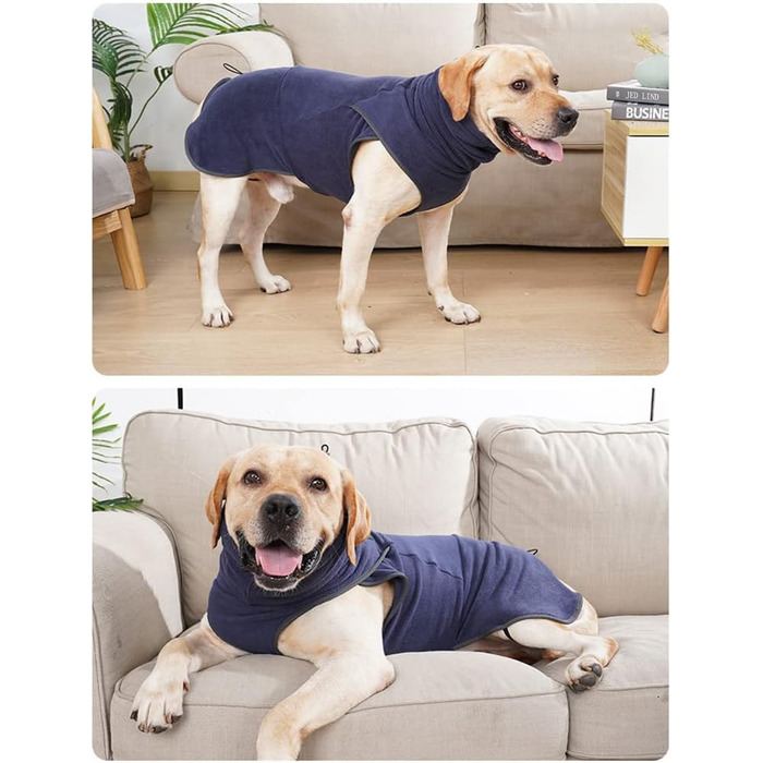Тепла флісова жилетка для собак - флісовий пуловер/зимовий одяг для собак, Marine, XXL Marine XXL