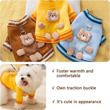 Теплий зимовий пуловер для собак Галатея з кільцем D, коричневий (M)