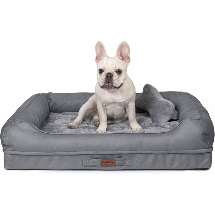 Райкоу - лежанка для собак з знімним подушкою, м'яка та миється. Лежанка, подушка для собак, собаче ліжко, килимок - високоякісне місце для сну для вашого вірного друга. (Темно-сірий, 80 * 60 * 7 см)