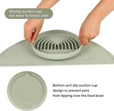 Силіконова миска для собак Slow Food, анти-нудотна миска, нековзна миска, силіконова миска для тварин (зелена)