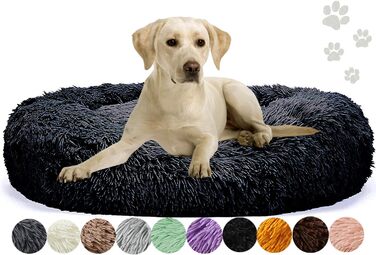 Лежанка для собак великих та середніх порід, чорна, 80 см, знімний чохол, неслизький низ