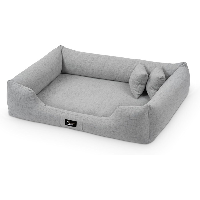 Ортопедичне ліжко для собак Bruno Grosse, середнього та малого розміру - подушка для собак, килимок для собак з тканини Aura - піна з пам'яті, м'яка, довговічна, стійка до зношування та розривів (XXL, світло-сірий)