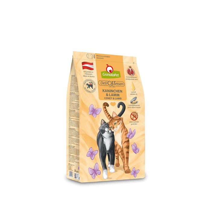 Сухий корм для дорослих котів GranataPet DeliCatessen з кроликом та ягнятим, беззерновий, без цукру, 1.8 кг