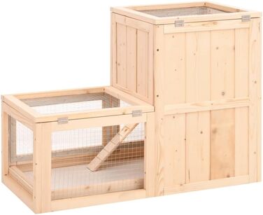 Клітка для хом'яків vidaXL 81x40x60 см, масивна деревина ялиці