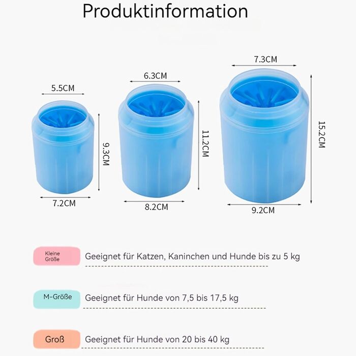 Портативний очищувач лап для собак Doggo-Twist, силіконові щітки, Ø5/6/7 см, для чищення бруду на лапах, Оранжевий M