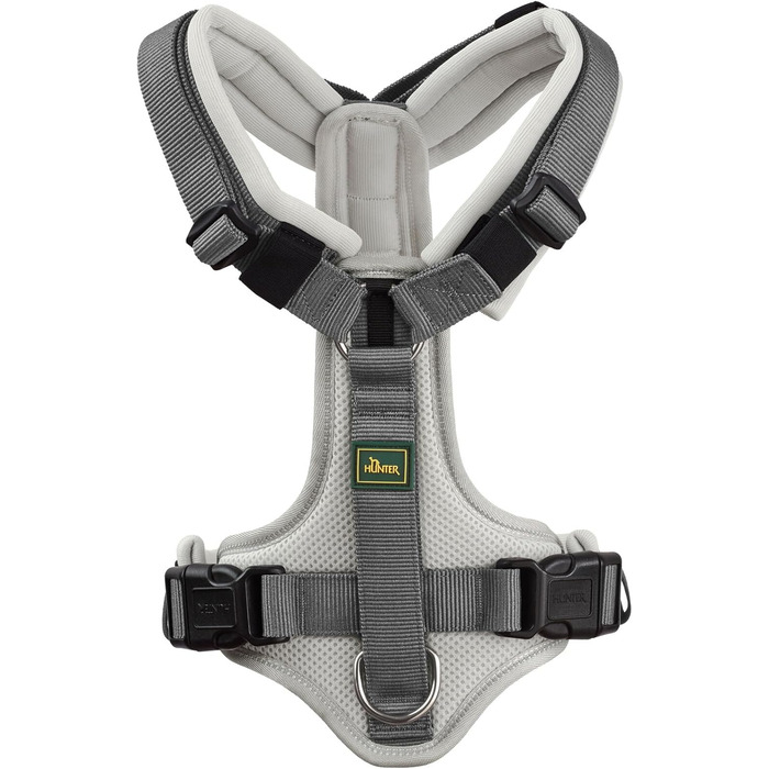 Нашийник для собак HUNTER Hundegeschirr Maldon UP, світло-сірий/сірий, м'який, комфортний, з 3M Scotchlite, 4-ступенева регулювання, з м'яким ручним захопленням (від S-M), розмір XS світло-сірий/сірий