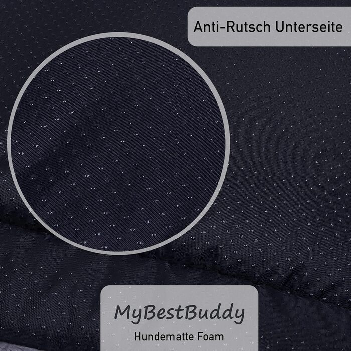 MyBestBuddy ортопедична подушка для собак, преміум, 8 см пінний наповнювач, сіра, 80x60 см, знімний тканинний чохол, прати при 40°C, гіпоалергенна, лежак для середніх собак