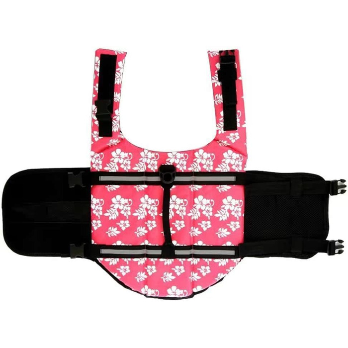 Рятувальний жилет для собак - безпечний жилет для цуценят та великих собак (S, червоний з квіткою)