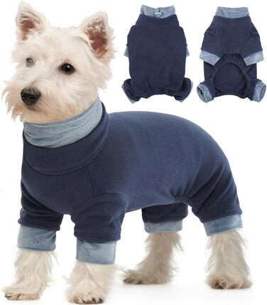 Теплий зимовий пуловер для собак, фліс, на осінь/зиму, для малих та середніх порід, чихуахуа, бігль, синій, XS