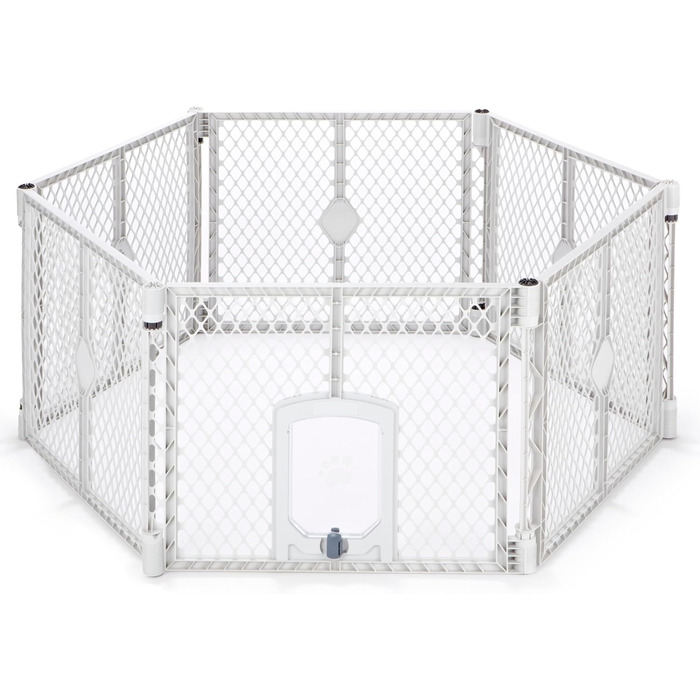 Laufstall для собак North States MYPET Petyard, 6 панелей, 66 см, для дому та вулиці, сірий