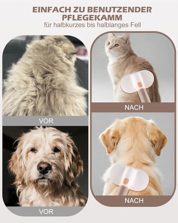 Універсальна щітка для котів та собак з довгим хутром, самоочисна, з нержавіючої сталі, для видалення шерсті та розплутування, з масажними щетинками, зняття шерсті одним натисканням