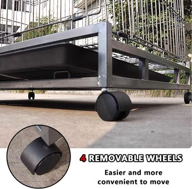 Клітка для собак великих порід, переноска для собак, дорожній вольєр з колесами та 2 дверцятами, велика переноска для тварин, металева клітка для собак