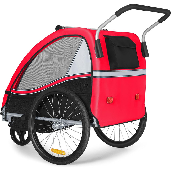 Дитячий причіп Tiggo VS 2-в-1: причіп для велосипеда та коляска-візок, червоний