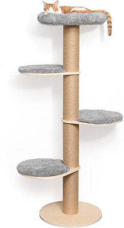 Дім-кіготник для котів FUKUMARU, 5 поверхів, з м'яким ліжком, сірий