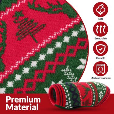 Світер для собак KONVINIT з різдвяним дизайном (олень, сніжинки, ялинка). Теплий різдвяний костюм для собак, зелений, XXL (71 см обхват грудей)