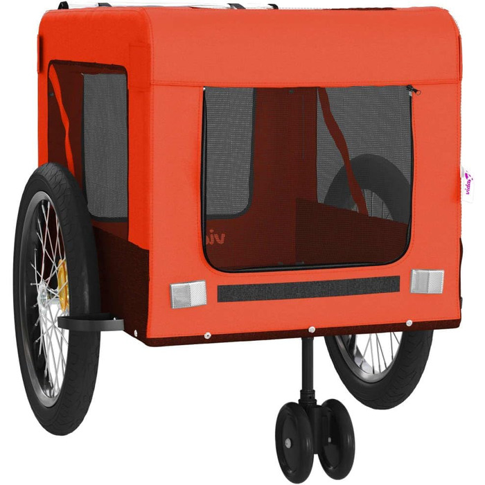 Трейлер для собак Oxford, 63x123x66 см, чорний (Model93916) / Трейлер для собак та котів, 135x68.5x73.5 см, оранжевий