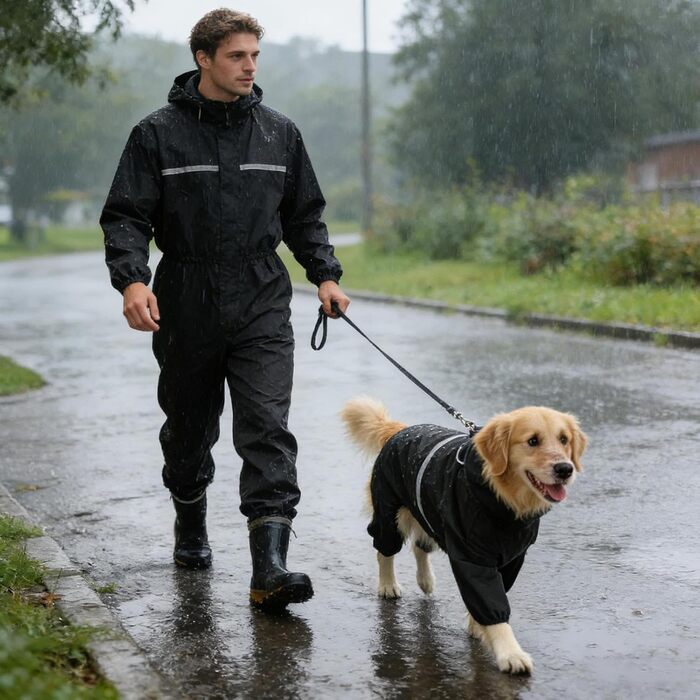 Тепла водонепроникна куртка для собак на зиму - цілісний сніговий костюм, 2XL