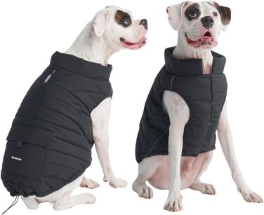 Зимова куртка для собак Spark Paws Warmshield 3XL, водонепроникна, вітрозахисна, теплий фліс, з відбивачами, для середніх і великих порід, чорна