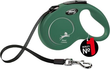 Рулетка для собак Flexi Classic S, 5 м, оливковий, до 15 кг