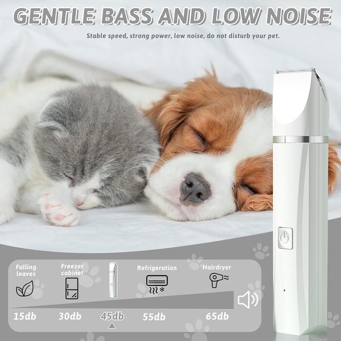 Машина для стрижки собак та котів 4 в 1 з 4 насадками: стрижка, триммінг, шліфування кігтів, видалення посічених кінчиків. Водонепроникна, для догляду за лапами, обличчям, тілом. Зелений/Білий колір