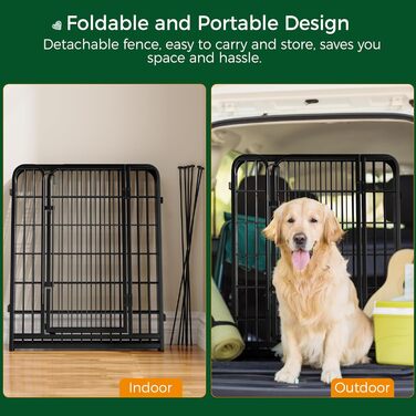 Вольєр для собак Yaheetech 8-секційний, 80 см, для квартири та саду, складаний, без інструментів
