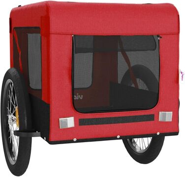 Причіп для велосипеда VidaXL для собак, 68.5 x 135 x 73.5 см, червоний