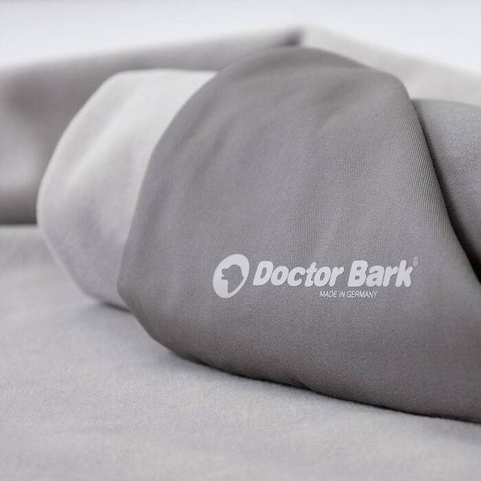 М'яке ліжко для собак великих порід Doctor Bark GreenLabel, зелений колір, знімний чохол L, світло-сірий