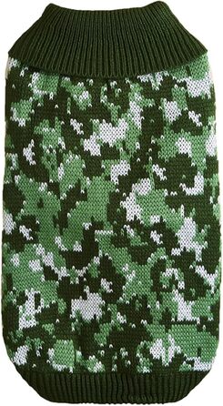 Світшот для собак Jecikelon, камуфляж, з коміром-стійкою, теплий, для маленьких собак та котів, розмір L, зелений