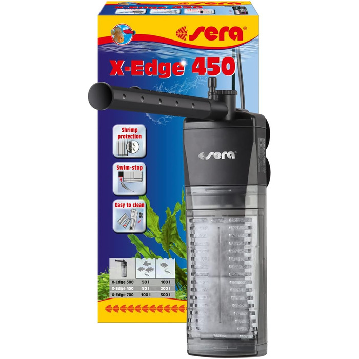 sera X-Edge 450 – потужний та енергоефективний кутовий внутрішній фільтр для акваріума до 200 л