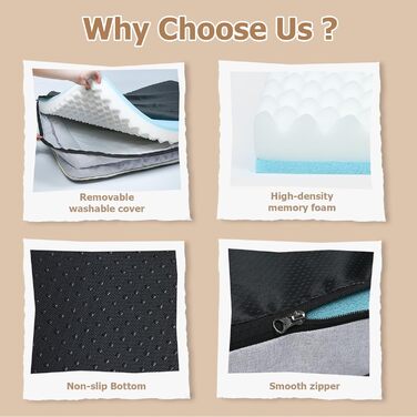 Ортопедичне ліжко для собак середніх порід - Водонепроникне ліжко для тварин з піною-пам'яттю знімний, пральний чохол, антиковзаюче ліжко-софа для собак середнього розміру (M, Сірий) 86.4 x 91.4 x 16.5 см
