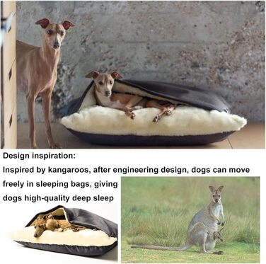 Ортопедичне ліжко-будка для собак з підстилкою, 75x60x23 см, Хакі