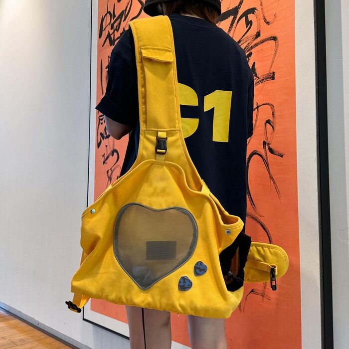 Сумка-переноска для собак та котів, легка переноска для тварин, зелена (жовта)