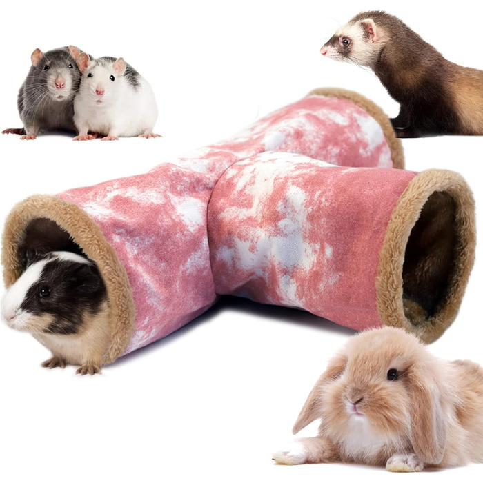 Туннель-лежанка для морських свинок та інших дрібних тварин LeerKing Kaninchen, рожевий, Φ20 см