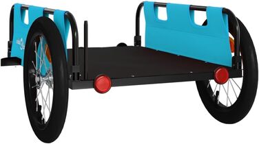 Причеп для собак, причеп-перевозник для тварин, блакитний, з оксфордської тканини та металу. Підходить для покупок, відпочинку, велопрогулянок. Легко встановлюється.