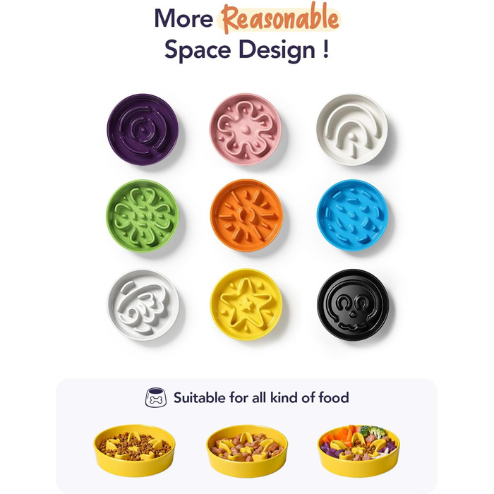 Таця для собак LE TAUCI для повільного годування з кераміки, 675 мл, для малих та середніх порід, для цуценят, білий колір