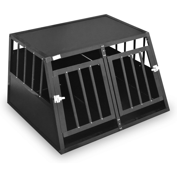 Алюмінієва переносна коробка для собак Defacto – міцна переноска для тварин, 89x69x50 см (Чорний)
