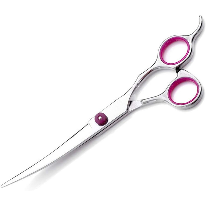 Набір професійних ножиць для грумінгу домашніх тварин, 18 см (7,0 дюймів). Прямі, розріджуючі та вигнуті ножиці з нержавіючої сталі для собак та котів. Колір: фіолетовий