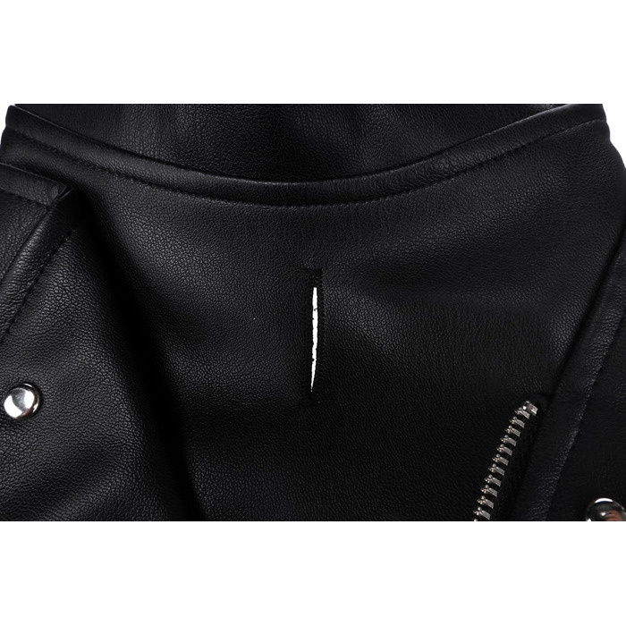 Зимовий теплий нашийник для собак Sergio Schwarz, чорний, A:45см, штучна шкіра, з флісовою підкладкою