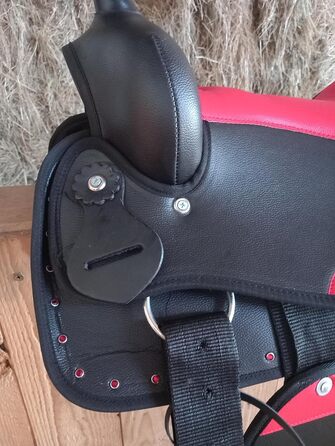 Сідло для верхової їзди німецького типу, колір Star, з блискітками та стразами, для дерев'яного коня, сідло для поні (14 дюймів)