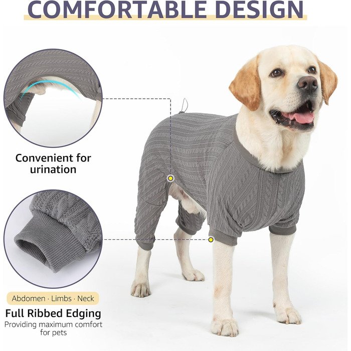 Піжама для собак SCENEREAL: теплий зимовий халат, пуловер для цуценят, рожевий, розмір S (груди 20 дюймів), XL (груди 32 дюйми), сірий