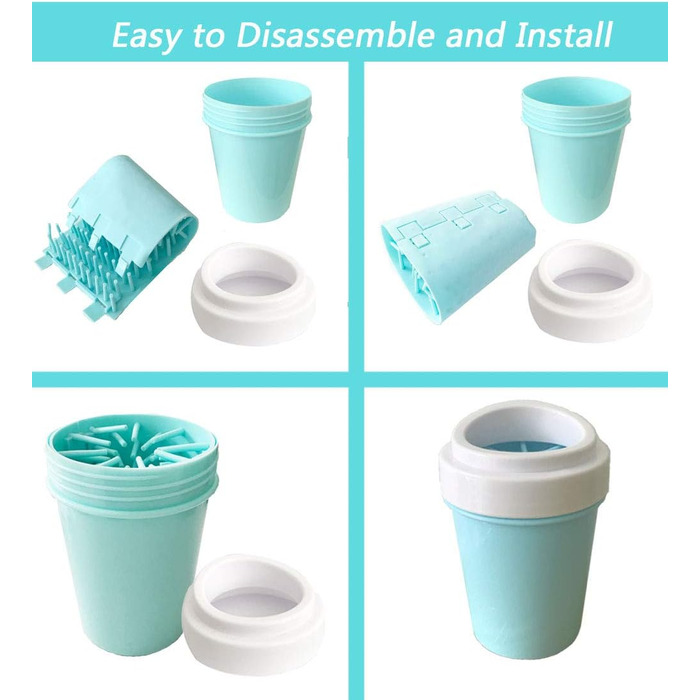 Очищувач лап для домашніх тварин Bealy – легко розібрати та встановити, щітка для лап собак Petite Bluegreen