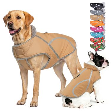 Зимовий теплий одяг для собак VIVAGLORY Frostfit, куртка-пальто для собак, XL, Khaki (бежевий)