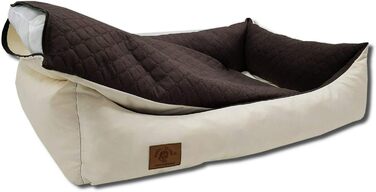 Ліжко для собак Odolplusz XXL - велике, м'яке, з можливістю прання | Розмір 100 x 70 x 19 см (Колір: Коричнево-бежевий)