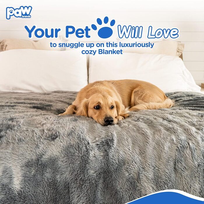 Водонепроникна ковдра для собак PAW BRANDS, преміум, 152x127 см, машинне прання, плед з штучного хутра для великих собак і домашніх тварин, захист меблів