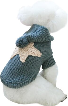 Теплий в'язаний пуловер для собак Galatée з коміром-горловиною (XL, темно-сірий)
