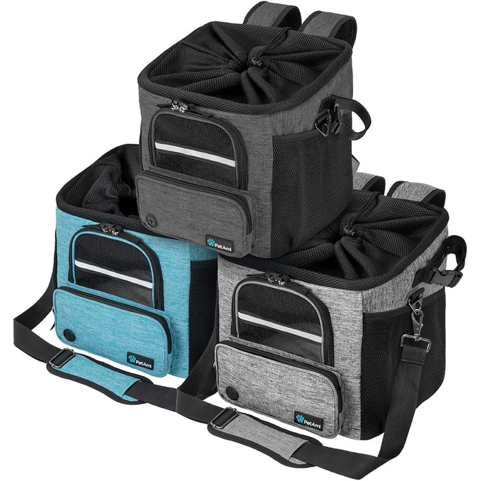 PetAmi Корзина для собак на велосипед, м'яка, з вентиляцією, рюкзак-переноска для собак, корзина на кермо велосипеда, для цуценят, котів, маленьких та середніх собак, автокрісло з ременем безпеки (сірий) (темно-сірий)