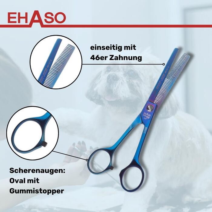Ножиці моделювальні EHASO, титанові, 16,5 см, 46 зубців