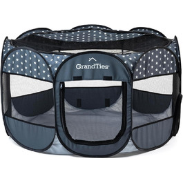 Водонепроникний вольєр для собак та котів GrandTies - складаний намет для тварин для використання в приміщенні та на вулиці, переносна клітка-переноска для цуценят, кошенят та кроликів з сумкою для перенесення (зоряна ніч)