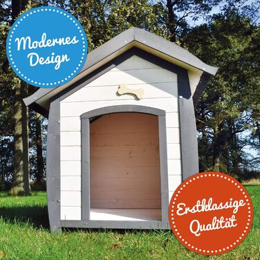 Будинок для собак Zooprinz Bella - водовідштовхуючий, з масивного дерева, для вулиці, екологічна фарба, 3 розміри (XL/L)