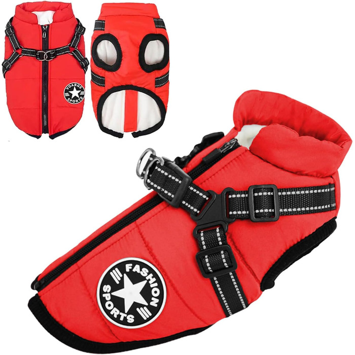 Водонепроникний собачий теплий одяг Extreme 2.0, зимова куртка для собак маленьких та середніх порід з відстібаним шлейкою та флісовою підкладкою (Оливковий, Рожевий, 3XL)